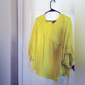 Yellow 3/4 Sleeve Torrid Blouse